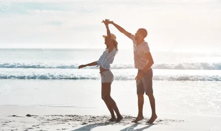 https://thumbs.dreamstime.com/z/happy-couple-dance-support-beach-outdoor-adventure-marriage-honeymoon-holiday-man-woman-women-celebration-waves-332199800.jpg?w=992