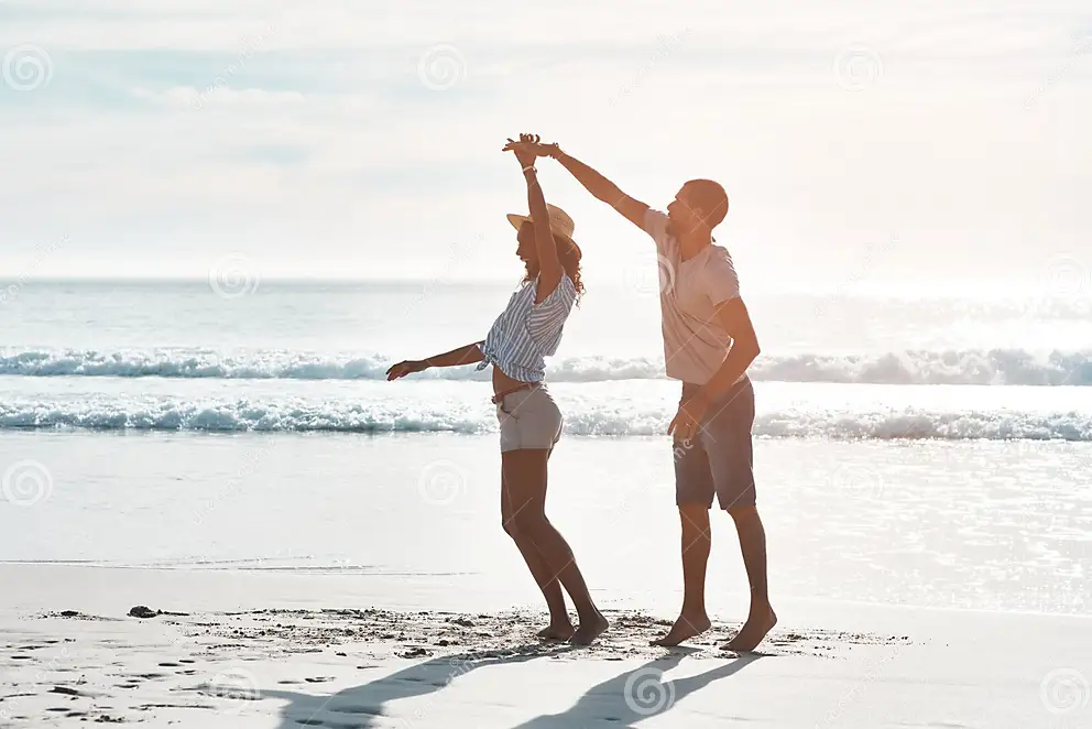 https://thumbs.dreamstime.com/z/happy-couple-dance-support-beach-outdoor-adventure-marriage-honeymoon-holiday-man-woman-women-celebration-waves-332199800.jpg?w=992